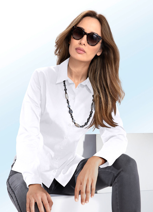 Blusen - Bluse mit Hemdkragen, in Größe 036 bis 052, in Farbe SCHWARZ Ansicht 2