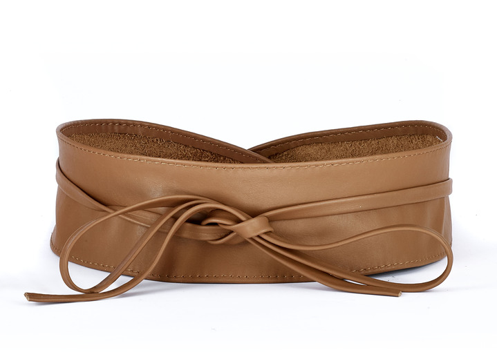 Sonstiges - Modischer Leder-Bindegürtel, 8 cm breit , in Farbe COGNAC Ansicht 1
