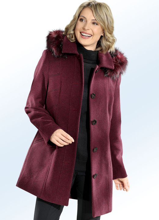 Jacken, Mäntel, Blazer - Jacke mit abnehmbarer Kapuze Jacken, Mäntel, Blazer - Jacke mit abnehmbarer Kapuze, in Größe 038 bis 056, in Farbe WEINROT