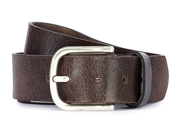 - Klassischer Herren-Gürtel, aus Leder, 4 cm breit - Klassischer Herren-Gürtel, aus Leder, 4 cm breit, in Größe 090 bis 120, in Farbe DUNKELBRAUN