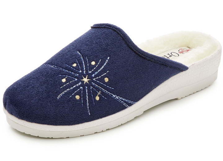 Hausschuhe - Zweierpack, warme Damen-Hausschuhe, Weite H, mit Wolle, in Größe 036 bis 041, in Farbe TAUPE+MARINE Ansicht 3