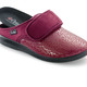 Hausschuhe - Pantoffel aus Elastik und Veloursmaterial, in Größe 036 bis 041, in Farbe BORDEAUX – Farbe BORDEAUX – Ansicht 2