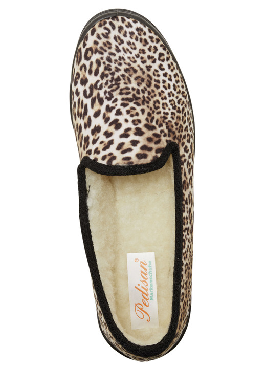 Hausschuhe - Trendige Damen-Hausschuhe, Weite H, mit Wolle, in Größe 036 bis 042, in Farbe BRAUN Ansicht 2