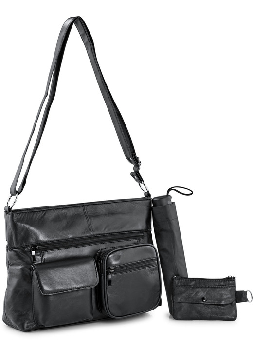 Taschen - Taschen-Set mit Schlüsselanhänger-Etui, in Farbe SCHWARZ Ansicht 1