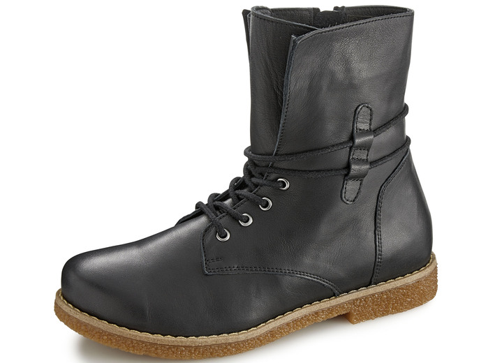 Stiefel & Stiefeletten - Andrea Conti Schnür-Stiefelette aus weichem Nappaleder, in Größe 036 bis 042, in Farbe SCHWARZ Ansicht 1