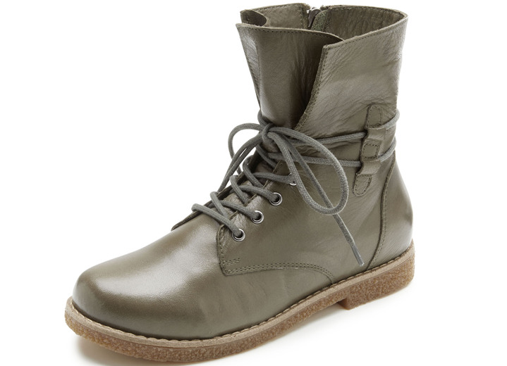 Stiefel & Stiefeletten - Andrea Conti Schnür-Stiefelette aus weichem Nappaleder, in Größe 036 bis 042, in Farbe OLIV Ansicht 1
