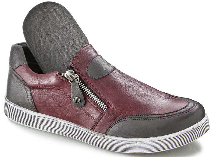 - Slipper mit zwei praktischen Seitenreißverschlüssen, in Größe 036 bis 042, in Farbe BORDEAUX-GRAU Ansicht 2
