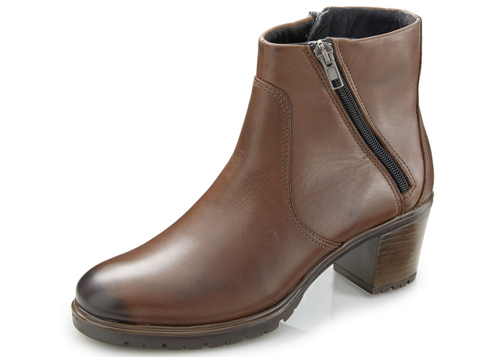 Komfortschuhe - Toosoft Stiefelette aus teilweise schattiertem Rind-Nappaleder, in Größe 036 bis 042, in Farbe BRAUN Ansicht 1