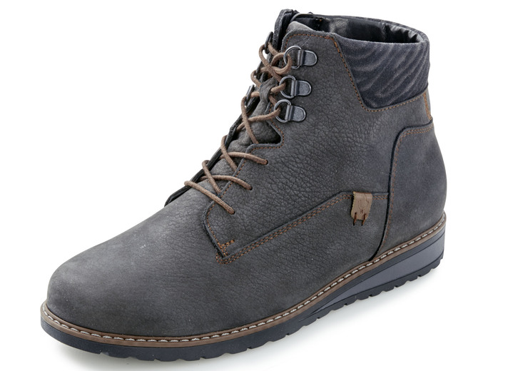 Komfortschuhe - Waldläufer Schnür-Stiefelette mit Warmfutter aus reiner Baumwolle, in Größe 4 1/2 bis 9, in Farbe STEINGRAU Ansicht 1