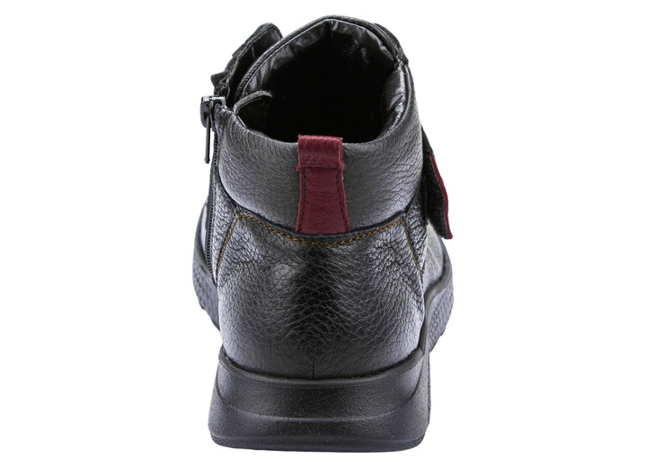 Komfortschuhe - Waldläufer, bequeme Damen-Stiefeletten, Weite H, mit herausnehmbarem Fußbett, in Größe 4 1/2 bis 9, in Farbe SCHWARZ-ROT Ansicht 9