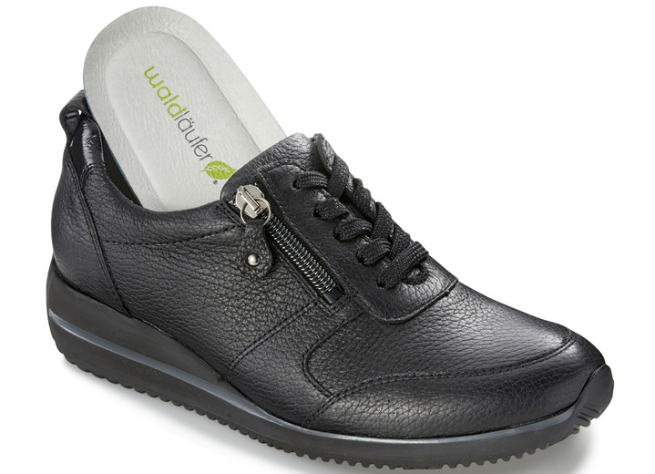 Komfortschuhe - Waldläufer, leichte Damen-Sneaker, Weite H, mit herausnehmbarem Fußbett, in Größe 3 1/2 bis 8, in Farbe SCHWARZ Ansicht 2