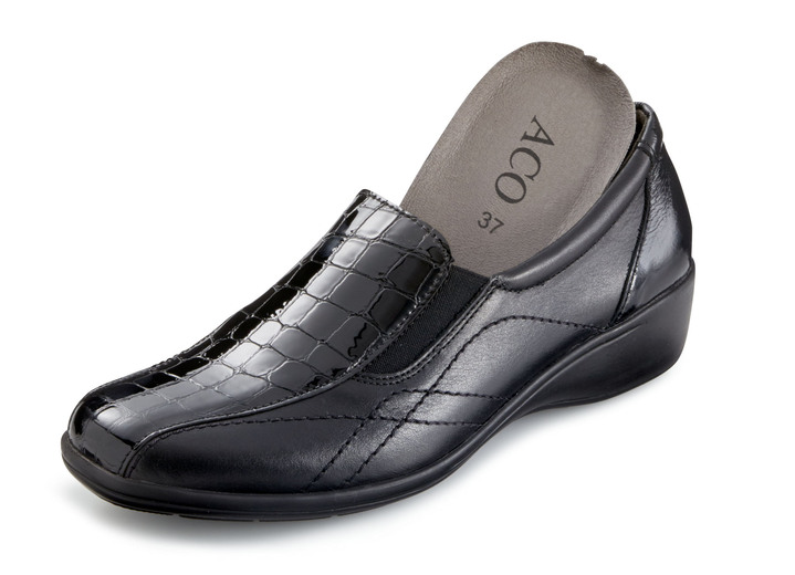 Komfortschuhe - ELENA EDEN, komfortable Damen-Slipper, mit herausnehmbarem Fußbett, in Größe 036 bis 042, in Farbe SCHWARZ Ansicht 2