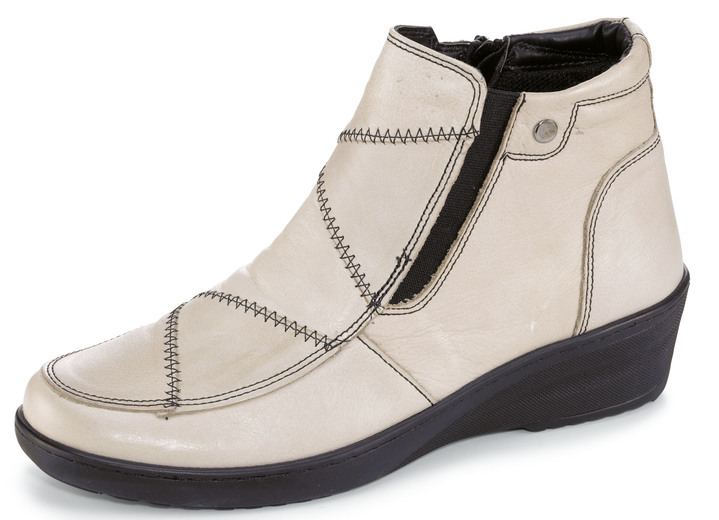 Komfortschuhe - Gemini, bequeme Damen-Boots, Weite H, mit herausnehmbarem Fußbett, in Größe 036 bis 042, in Farbe KIESEL Ansicht 1