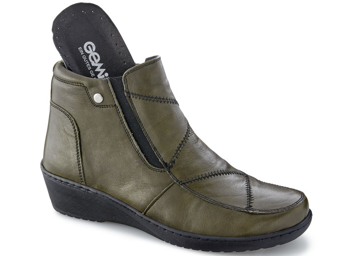 Komfortschuhe - Gemini, bequeme Damen-Boots, Weite H, mit herausnehmbarem Fußbett, in Größe 036 bis 042, in Farbe KHAKI Ansicht 2