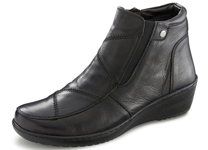 Komfortschuhe - Gemini, bequeme Damen-Boots, Weite H, mit herausnehmbarem Fußbett, in Größe 036 bis 042, in Farbe SCHWARZ Ansicht 1