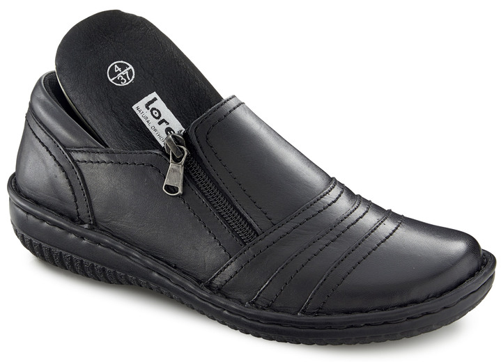 Komfortschuhe - ELENA EDEN, bequeme Damen-Slipper, Weite G, mit herausnehmbarem Fußbett, in Größe 036 bis 042, in Farbe SCHWARZ Ansicht 2