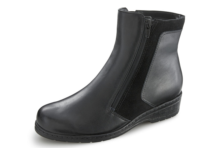 Komfortschuhe - ELENA EDEN Stiefelette mit echtem Lammfellfutter, in Größe 036 bis 042, in Farbe SCHWARZ