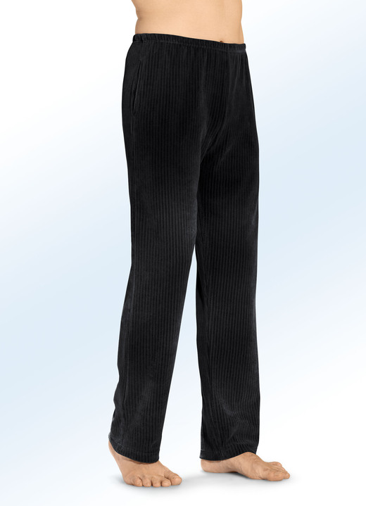 Freizeitmode & Bademäntel - Hose mit bequemem Dehnbund rundum in 2 Farben, in Größe 024 bis 062, in Farbe MARINE Ansicht 4