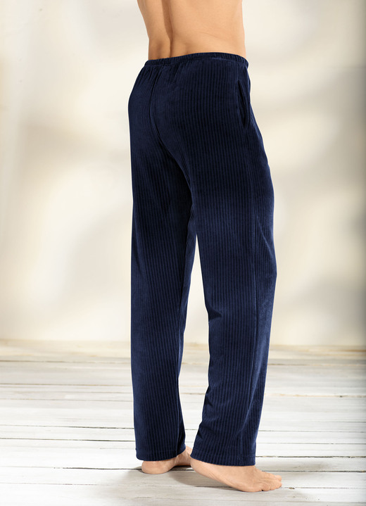 Freizeitmode & Bademäntel - Hose mit bequemem Dehnbund rundum in 2 Farben, in Größe 024 bis 062, in Farbe MARINE Ansicht 2