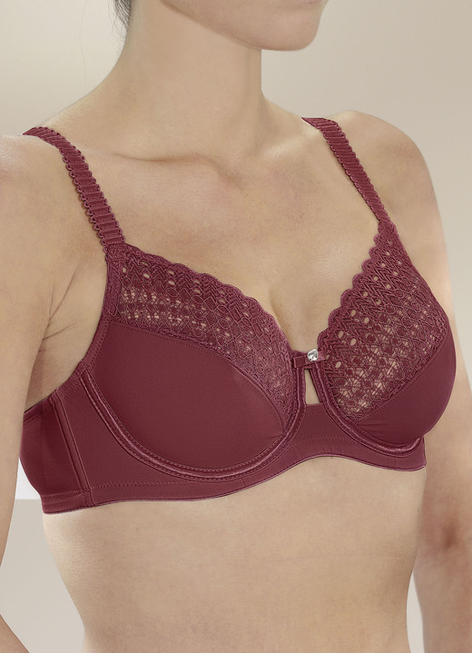 BHs - Sassa Zweierpack Bügel-BH, in Größe 075 bis 100, in Cup B, in Farbe 1X BURGUND, 1X WEISS Ansicht 1