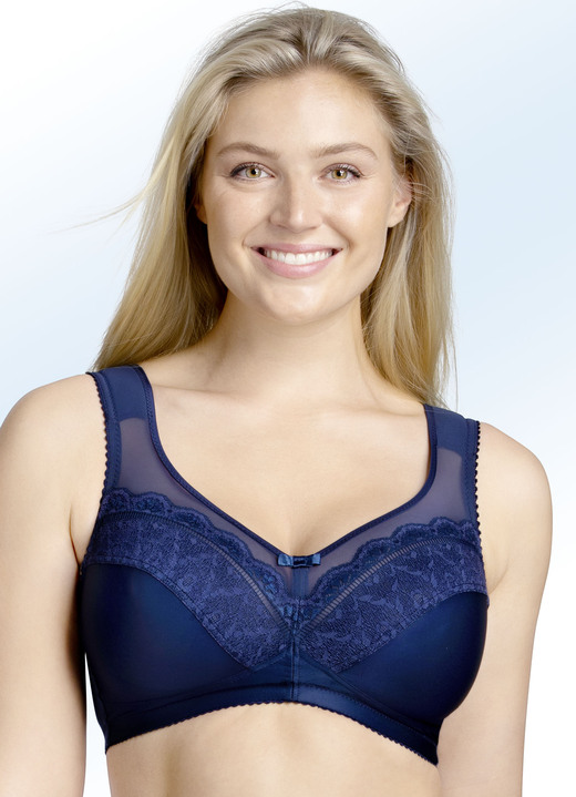 Soft-BH - Miss Mary-BH mit Elastiktüll, in Größe 075 bis 110, in Cup D, in Farbe MARINE Ansicht 1