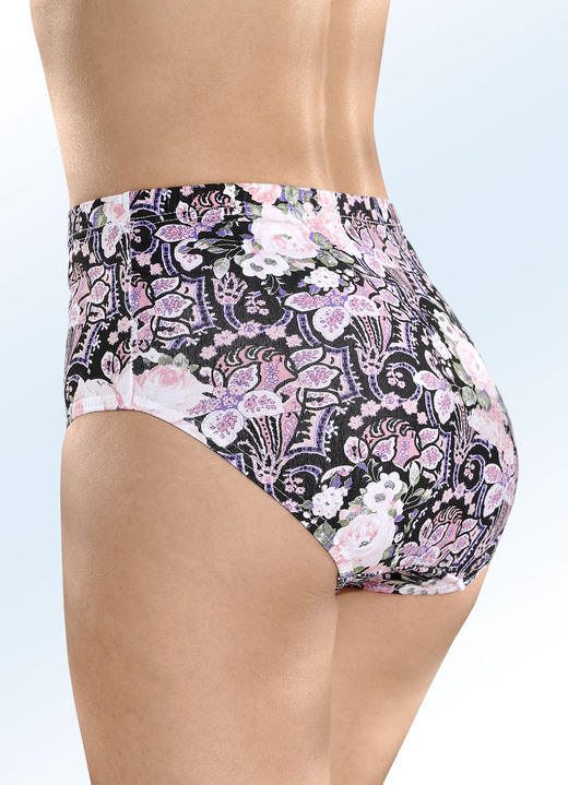 Slips - Fünferpack Slips mit Dehnbund, in Größe 038 bis 056, in Farbe SCHWARZ-BUNT Ansicht 2