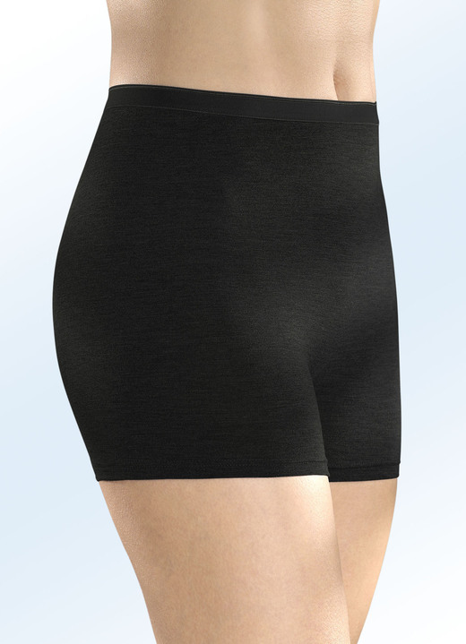 Slips - Sylvia Speidel Zweierpack Pants, atmungsaktiv, in Größe 038 bis 048, in Farbe 1X GRAU MELIERT, 1X SCHWARZ Ansicht 3