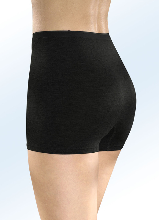 Slips - Sylvia Speidel Zweierpack Pants, atmungsaktiv, in Größe 038 bis 048, in Farbe 1X GRAU MELIERT, 1X SCHWARZ Ansicht 4