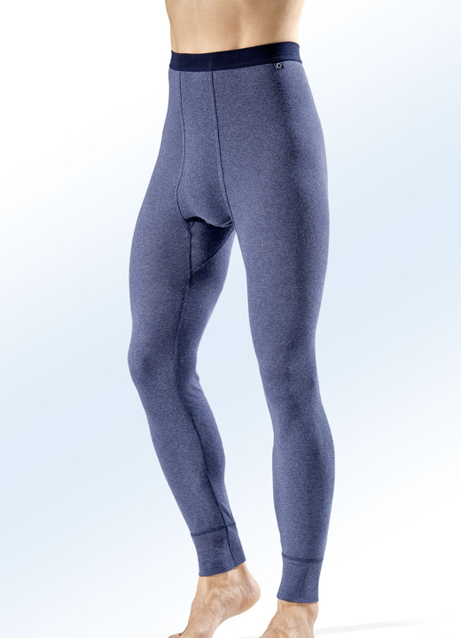Unterwäsche - Pfeilring Zweierpack Unterhosen, lang, in Größe 005 bis 010, in Farbe DUNKELBLAU MELIERT-NAVY