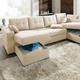 Polstermöbel - Polstermöbel mit Bettfunktion – Farbe BEIGE – Ansicht 2 Polstermöbel - Polstermöbel mit Bettfunktion, in Farbe GRAU, in Ausführung Wohnlandschaft 160x302x198 cm – Farbe BEIGE – Ansicht 2