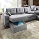 Polstermöbel - Polstermöbel mit Bettfunktion – Farbe SILBER – Ansicht 2 Polstermöbel - Polstermöbel mit Bettfunktion, in Farbe GRAU, in Ausführung Wohnlandschaft 160x302x198 cm – Farbe SILBER – Ansicht 2