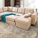 Polstermöbel - Polstermöbel mit Bettfunktion – Farbe BEIGE – Ansicht 9 Polstermöbel - Polstermöbel mit Bettfunktion, in Farbe GRAU, in Ausführung Wohnlandschaft 160x302x198 cm – Farbe BEIGE – Ansicht 9