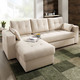 Polstermöbel - Polstermöbel mit Bettfunktion – Farbe BEIGE – Ansicht 4 Polstermöbel - Polstermöbel mit Bettfunktion, in Farbe GRAU, in Ausführung Wohnlandschaft 160x302x198 cm – Farbe BEIGE – Ansicht 4