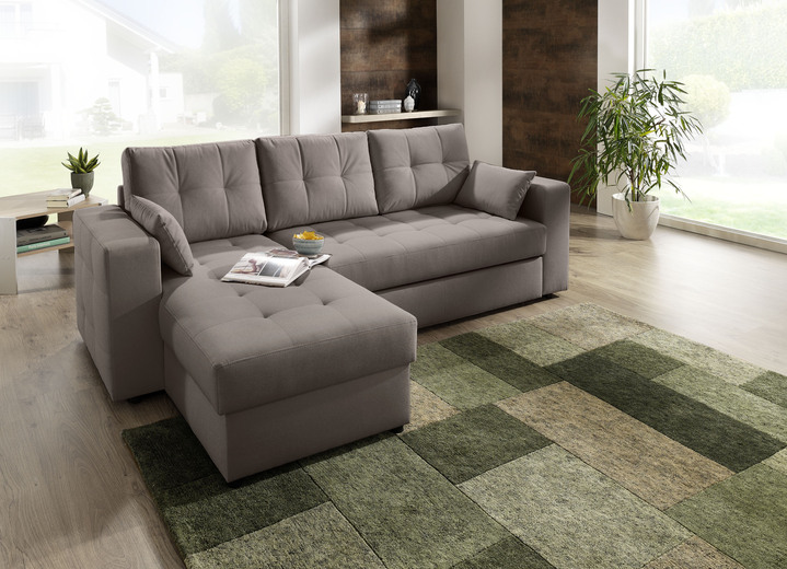 Polstermöbel - Polstermöbel mit Bettfunktion Ansicht 16 Polstermöbel - Polstermöbel mit Bettfunktion, in Farbe GRAU, in Ausführung Wohnlandschaft 160x302x198 cm Ansicht 16