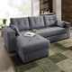 Polstermöbel - Polstermöbel mit Bettfunktion – Farbe GRAU – Ansicht 1 Polstermöbel - Polstermöbel mit Bettfunktion, in Farbe GRAU, in Ausführung Wohnlandschaft 160x302x198 cm – Farbe GRAU – Ansicht 1