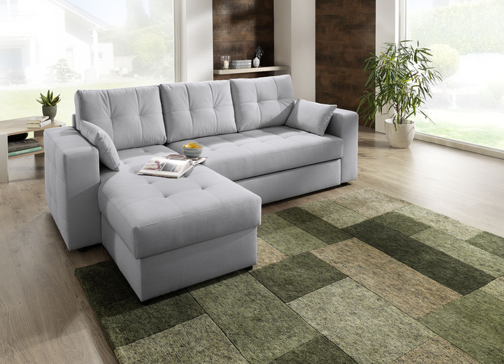 Polstermöbel - Polstermöbel mit Bettfunktion Ansicht 19 Polstermöbel - Polstermöbel mit Bettfunktion, in Farbe GRAU, in Ausführung Wohnlandschaft 160x302x198 cm Ansicht 19