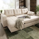 Polstermöbel - Polstermöbel mit Bettfunktion – Farbe BEIGE – Ansicht 6 Polstermöbel - Polstermöbel mit Bettfunktion, in Farbe GRAU, in Ausführung Wohnlandschaft 160x302x198 cm – Farbe BEIGE – Ansicht 6