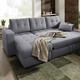 Polstermöbel - Polstermöbel mit Bettfunktion – Farbe GRAU – Ansicht 3 Polstermöbel - Polstermöbel mit Bettfunktion, in Farbe GRAU, in Ausführung Wohnlandschaft 160x302x198 cm – Farbe GRAU – Ansicht 3