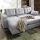 Polstermöbel - Polstermöbel mit Bettfunktion – Farbe SILBER – Ansicht 6 Polstermöbel - Polstermöbel mit Bettfunktion, in Farbe GRAU, in Ausführung Wohnlandschaft 160x302x198 cm – Farbe SILBER – Ansicht 6