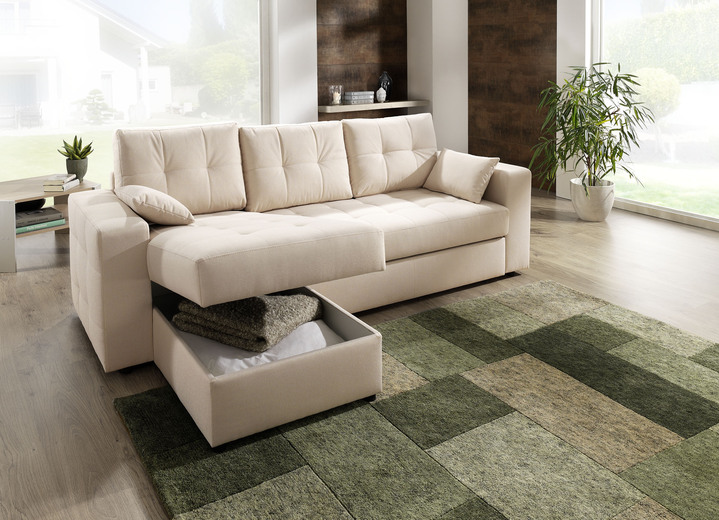 Polstermöbel - Polstermöbel mit Bettfunktion Ansicht 14 Polstermöbel - Polstermöbel mit Bettfunktion, in Farbe GRAU, in Ausführung Wohnlandschaft 160x302x198 cm Ansicht 14