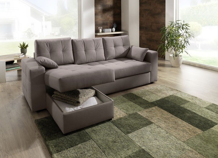 Polstermöbel - Polstermöbel mit Bettfunktion Ansicht 17 Polstermöbel - Polstermöbel mit Bettfunktion, in Farbe GRAU, in Ausführung Wohnlandschaft 160x302x198 cm Ansicht 17
