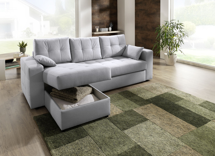 Polstermöbel - Polstermöbel mit Bettfunktion Ansicht 20 Polstermöbel - Polstermöbel mit Bettfunktion, in Farbe GRAU, in Ausführung Wohnlandschaft 160x302x198 cm Ansicht 20