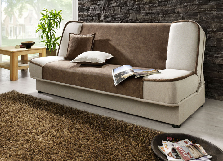 Schlafsofas - Schlafsofa mit Bettkasten Ansicht 3 Schlafsofas - Schlafsofa mit Bettkasten, in Farbe ANTHRAZIT-SILBER Ansicht 3