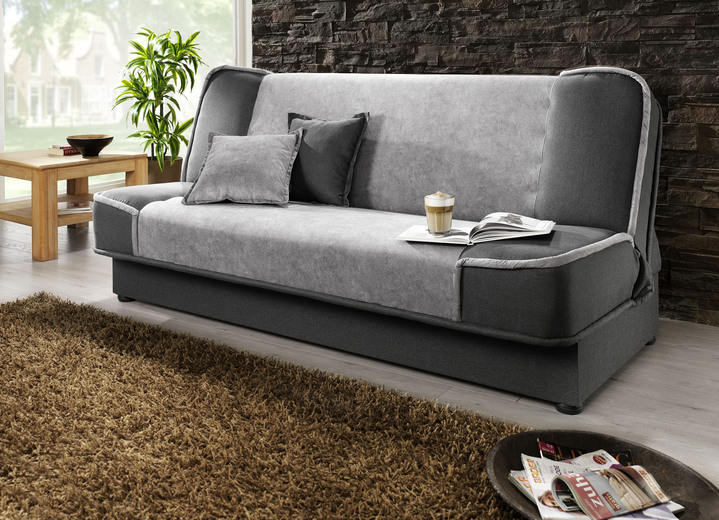 Schlafsofas - Schlafsofa mit Bettkasten Ansicht 6 Schlafsofas - Schlafsofa mit Bettkasten, in Farbe ANTHRAZIT-SILBER Ansicht 6