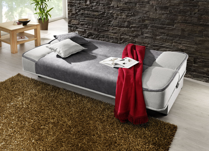 Schlafsofas - Schlafsofa mit Bettkasten Ansicht 2 Schlafsofas - Schlafsofa mit Bettkasten, in Farbe ANTHRAZIT-SILBER Ansicht 2
