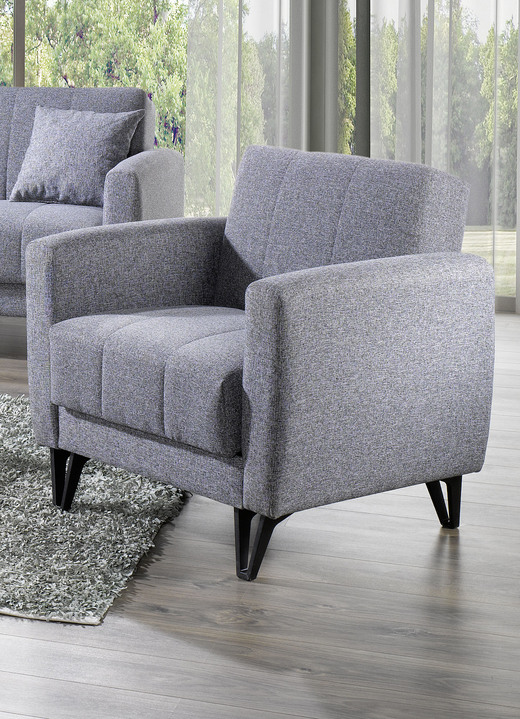 Funktions-Polstermöbel - Moderne Polstermöbel mit Kippfunktion, in Farbe GRAU, in Ausführung Sessel Ansicht 2