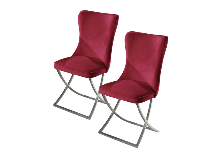 Sitzmöbel - Trendige Esszimmer-Stühle, 2er-Set, in Farbe ROT Ansicht 1
