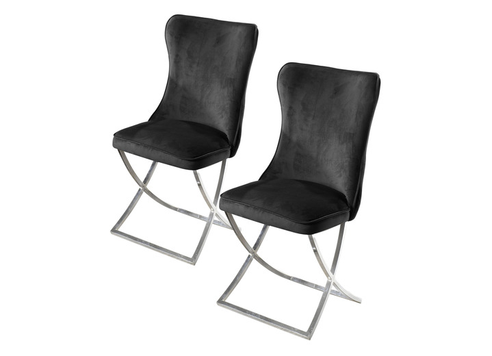 Sitzmöbel - Trendige Esszimmer-Stühle, 2er-Set, in Farbe SCHWARZ, in Ausführung Stühle, 2er-Set Ansicht 1