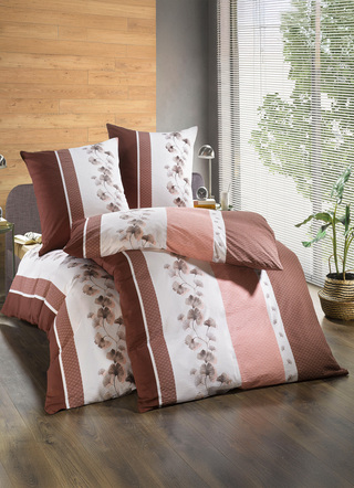 Bettwäschegarnituren - Bettwäsche-Garnitur mit Reißverschluss, in Größe 112 (80/80 cm + 135/200 cm) bis 115 (80/80 cm + 155/220 cm), in Farbe BORDEAUX-ALTROSÉ