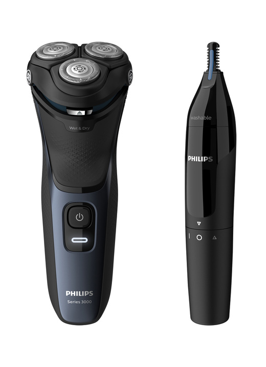 Rasierer & Haarentfernung - Philips Shaver Series 3000, in Farbe SCHWARZ/BLAU, in Ausführung Philips S3134/57 Ansicht 1